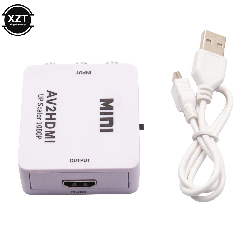 Горячая Распродажа видео из AV в HDMI совместимых с RCA 1080P AV2 мини разъем