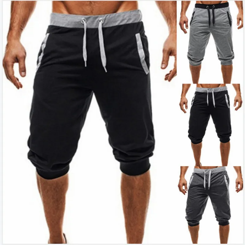 

2021 Mens Gym Shorts Run Jogging Sports Fitness Bodybuilding Sweatpants Male Workout Training Knee Length Short Pant XXXL