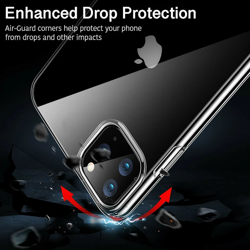 Тонкий прозрачный мягкий ТПУ чехол-накладка для Apple iPhone 12 11 Pro Xs Max X XR 6 7 8 Plus SE 2020 |