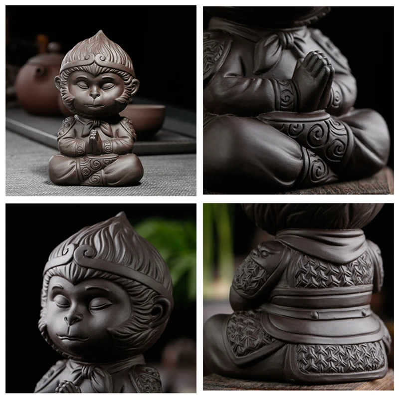 Китайская легенда фигурка обезьяны украшение для аквариума керамическая модель