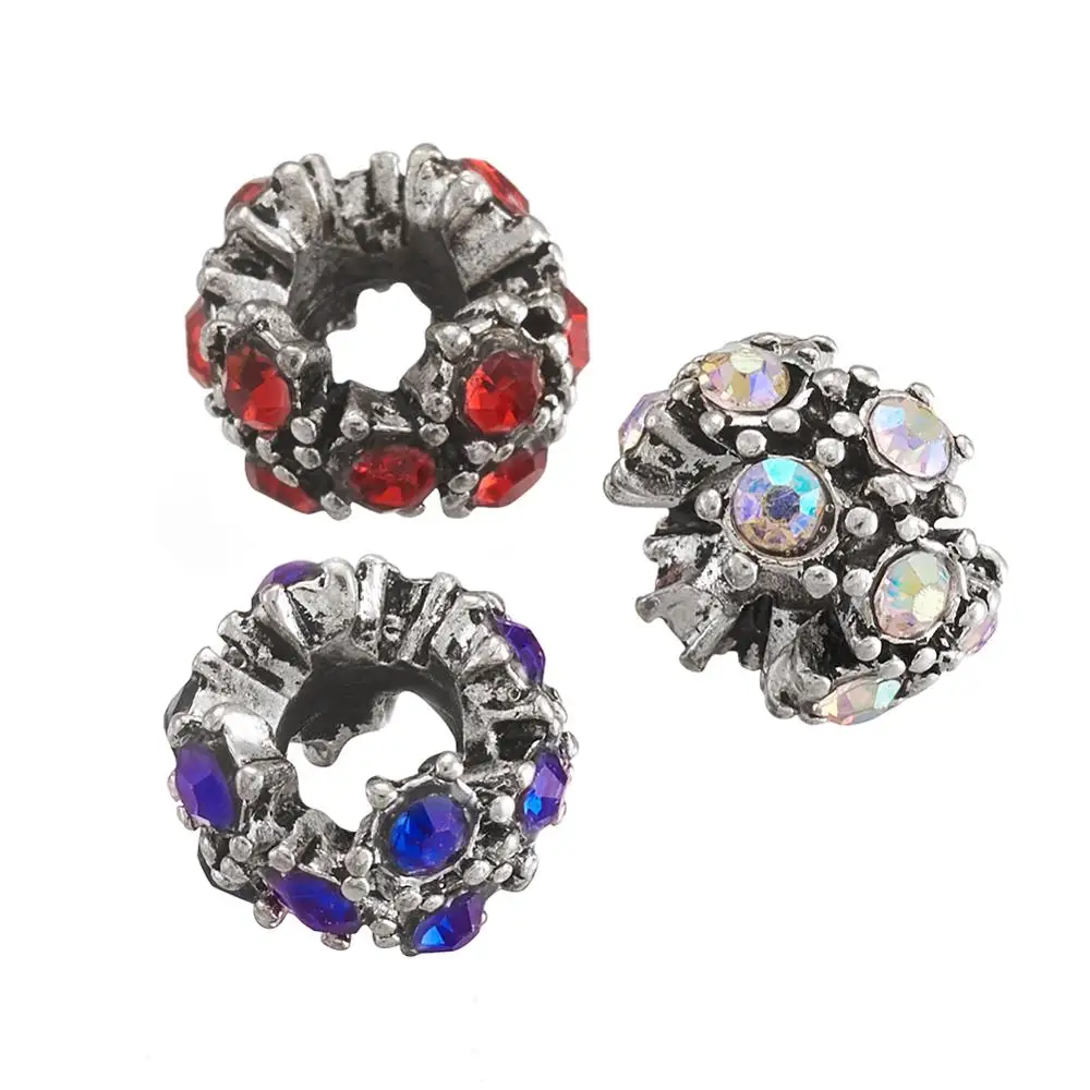 Бусины стразы из сплава в европейском стиле 50 шт. бусины с большими отверстиями