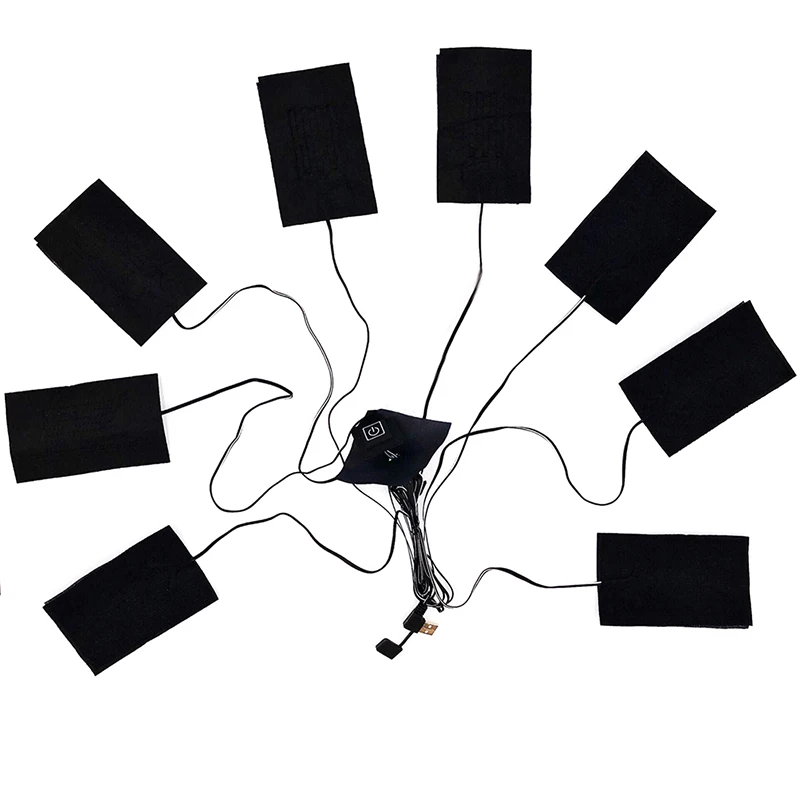 Электрическая жилетка с подогревом 8 в 1 тканевая куртка USB-разъемом теплая грелка