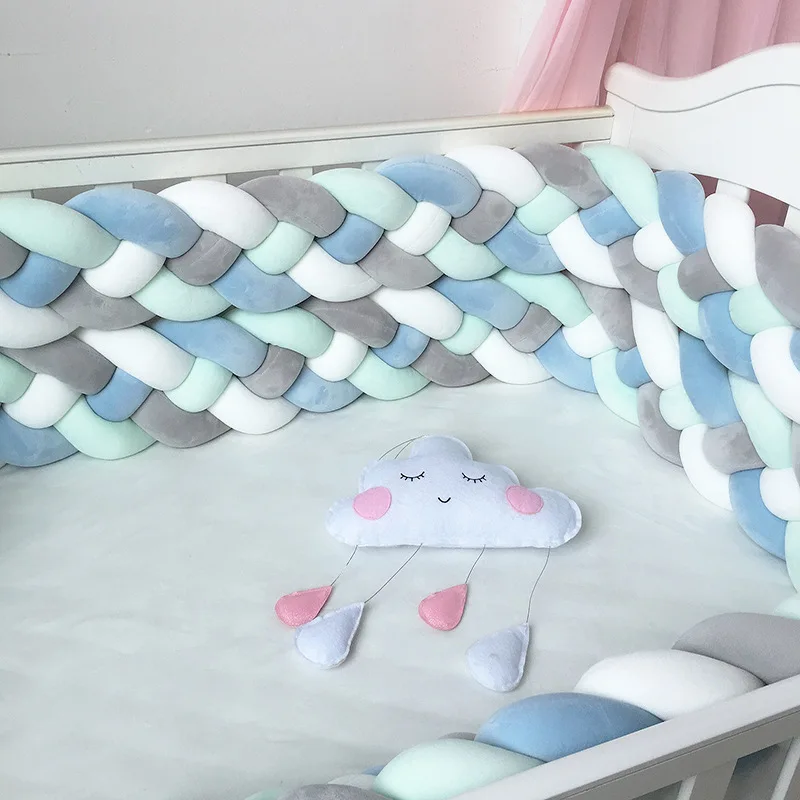 

Four strands of woven long knotted ball hemp braid bed circumference ins pillow kont ball children's anti-collision protection
