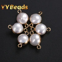 heat treated irregular white shell pearls beads 10mm 3pcspack round smooth loose charm beads for jewelry making earring pendant