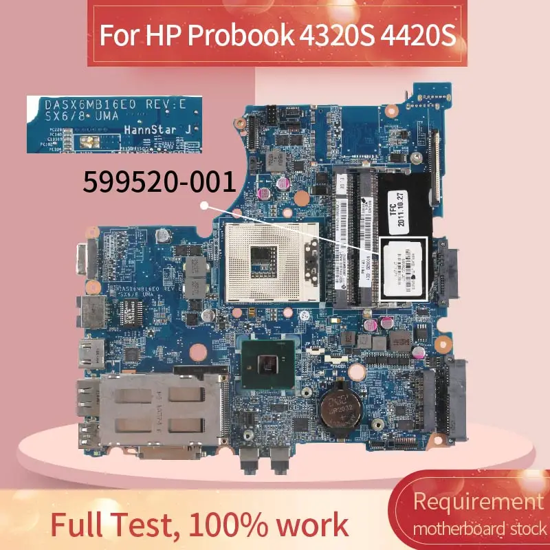 hp 599520001 599520501. placa principal de notebook hp probook 4320s 4420s. Placa-mãe para notebook