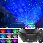 Цветной проектор звездного неба Blueteeth, музыкальный проигрыватель с голосовым управлением USB, светодиодный ночсветильник, Романтический проектор океанских волн