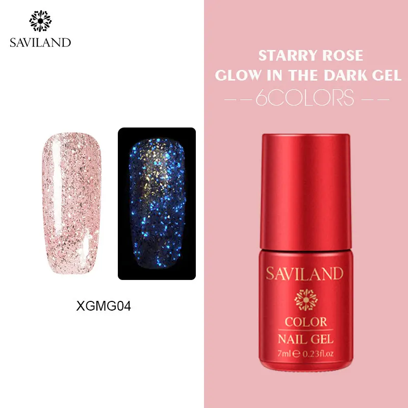 XGMG04 SAVILAND светящийся Звездный розовый Золотой гель для ногтей Блестящий Блеск светящийся в темноте Гель-лак для ногтей Полупостоянный флуоресцентный гель-эмаль - Цвет: XGMG04