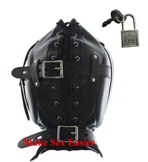 Новинка мягкая кожаная маска бандаж капюшон закрывающаяся шапка для косплея