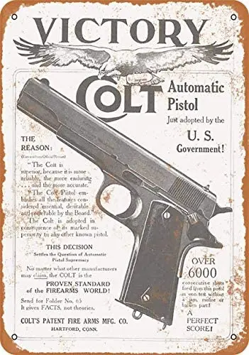

Vintage Metal Tin Sign Colt M1911 Victory for Home Bar Pub Kitchen Garage Restaurant Wall Deocr Plaque Signs 12x8 Inch