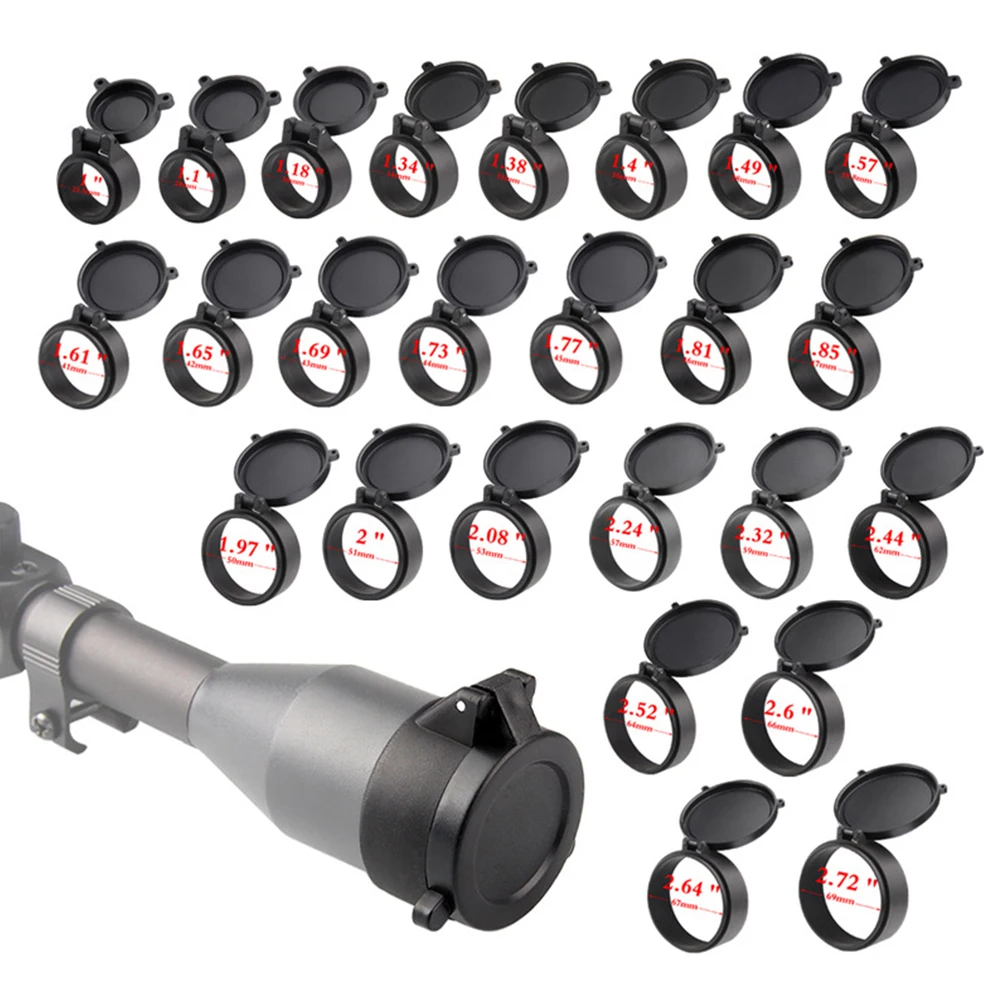 

Anti-Scratch Sight Scope Cover Dust-Proof Flip-Cover Lens Protection Cap for Different Size Hunting Caliber Riflescopes