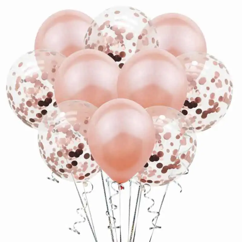 rose gold 10 шт./компл. 12 дюймов многоцветный конфетти латексных воздушных шаров с Свадебные украшения шары Baby Shower День рождения Праздничный Декор - Цвет: rose gold