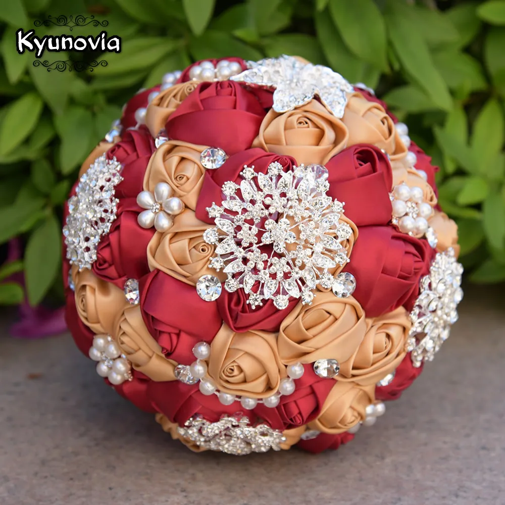 Kyunovia Лучшая цена белый букет из слоновой кости свадебный De Mariage s жемчужные цветы