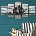 Настенная картина с рамкой, HD Печатный холст, пейзаж, 5 панелей, постер с вертолетом, домашний декор, гостиная, модульные картины