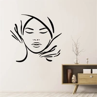 lady in spa face massage wall sticker decal spa sticker spa relax massage room wall decoration
