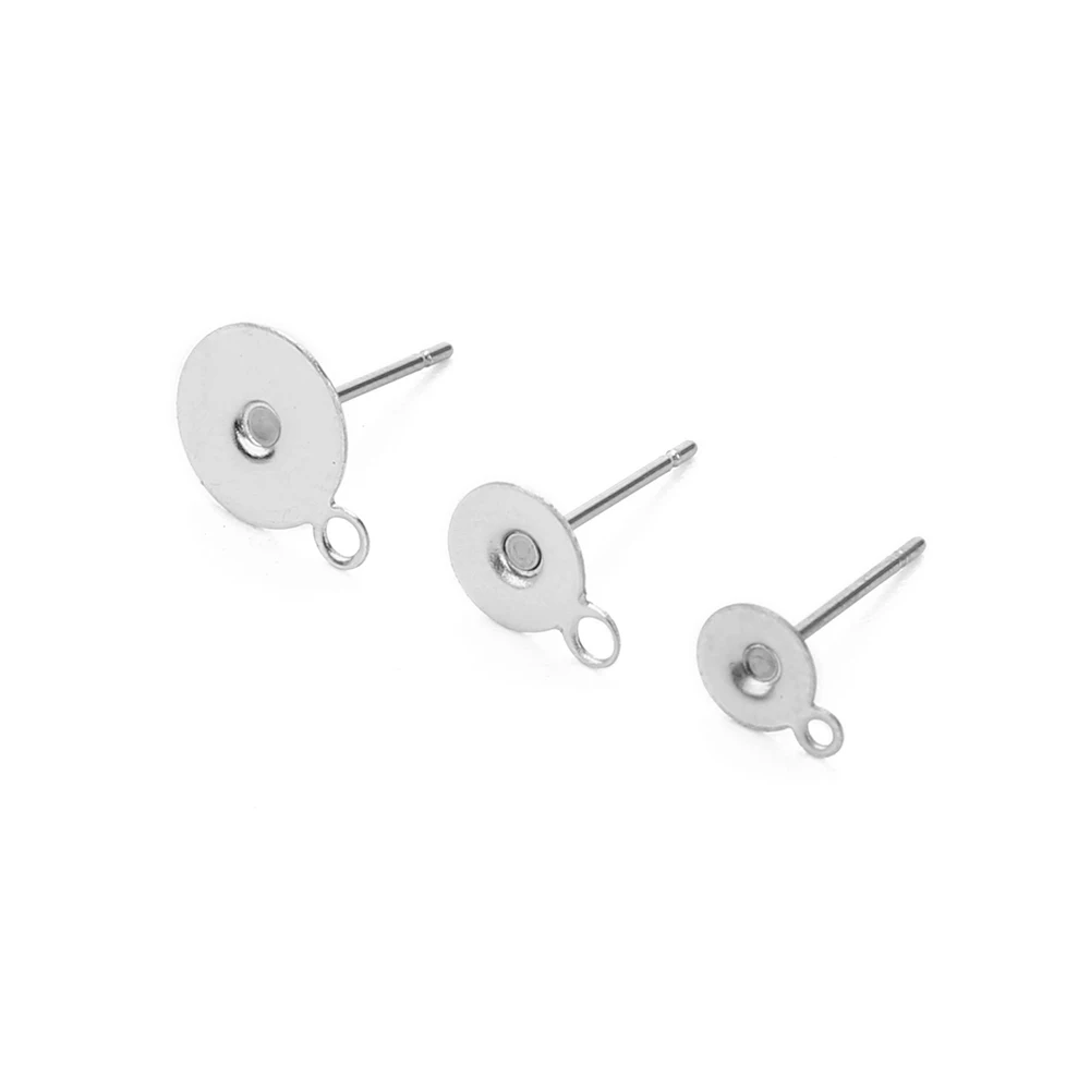 Серьги гвоздики из хирургической нержавеющей стали 100 шт./лот серебристого цвета