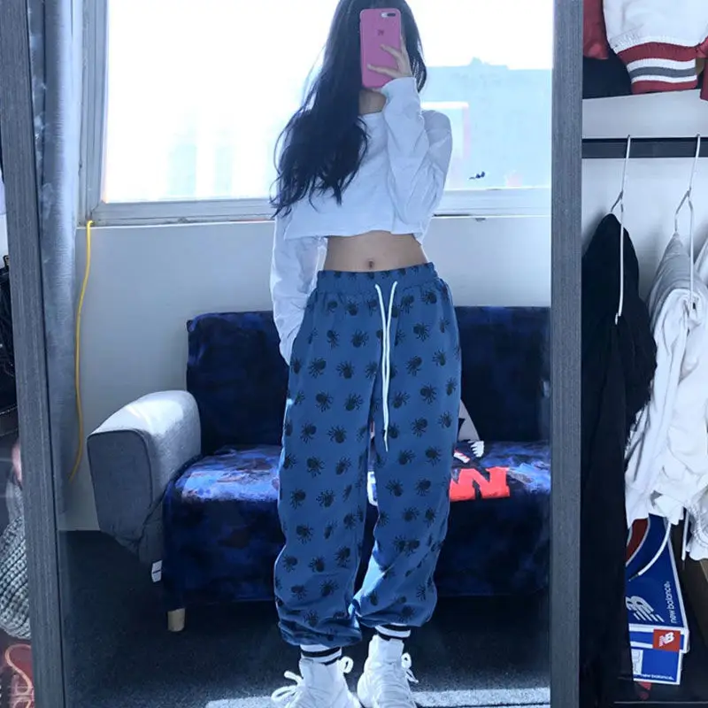 

Harajuku Jogger Sweatpants Women Baggy Streetwear Hippie Jogging Sports Pants Korean Style Print Sweat Oversize Trousers Clothes