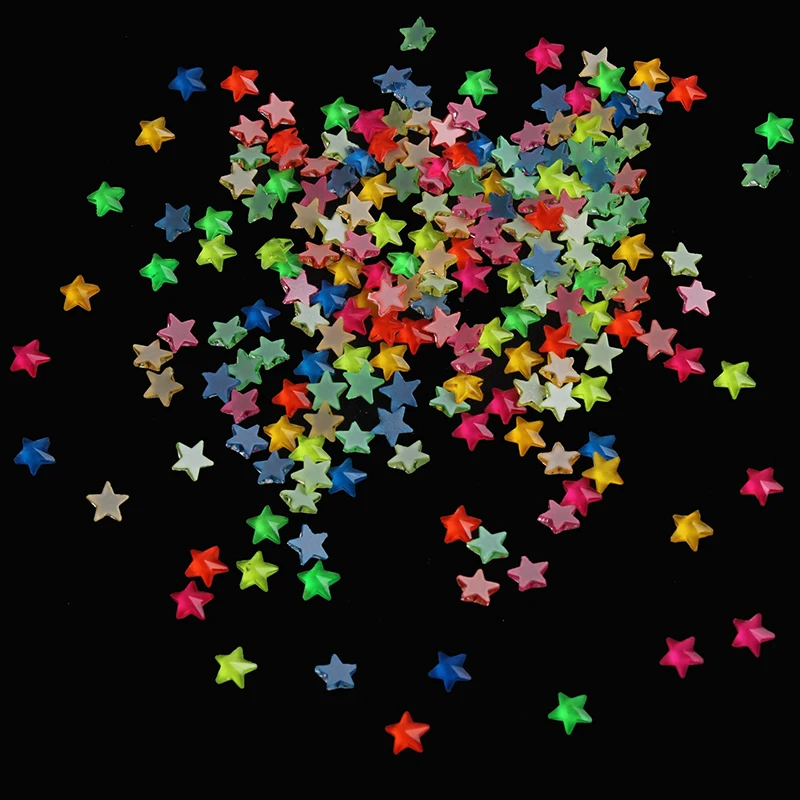 Горячая Распродажа звезда 5 мм Стразы для дизайна ногтей florescent плоские Необычные