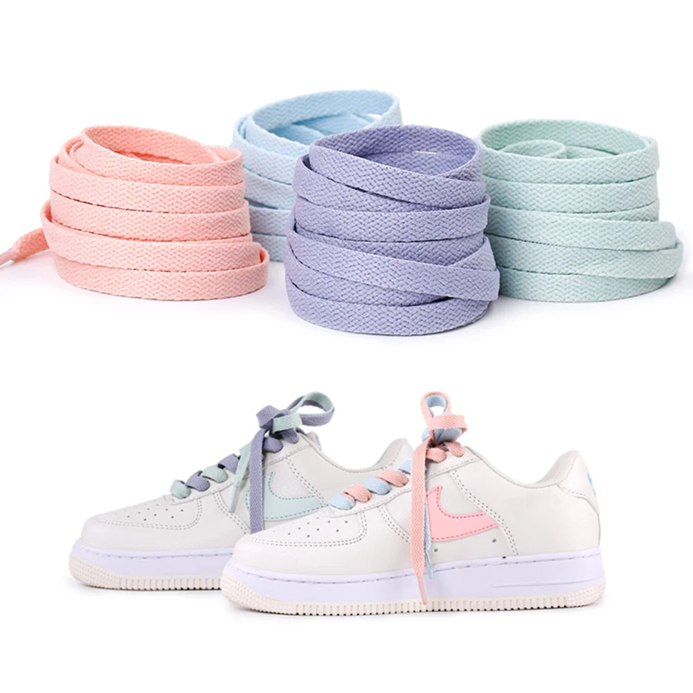 1Pair 120/140/160Cm Fashion Shoelaces Classic Jelly Color Flat Polyester Shoe Laces Cute Color Elastic Shoelaces Hot