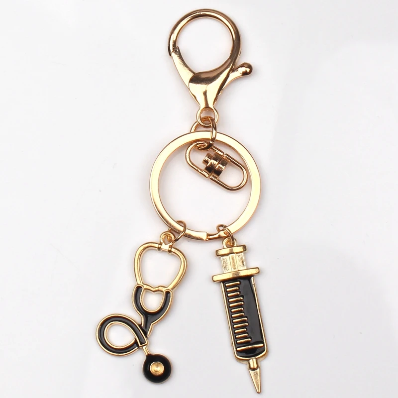 Новинка 2019 брелок для ключей медсестры медицинский шприц с иглой стетоскоп