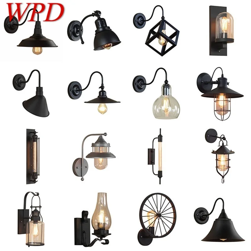 

WPD Retro Wall Lamp Vintage Loft Industrial Style Sconces Light Corridor Balcony For Home