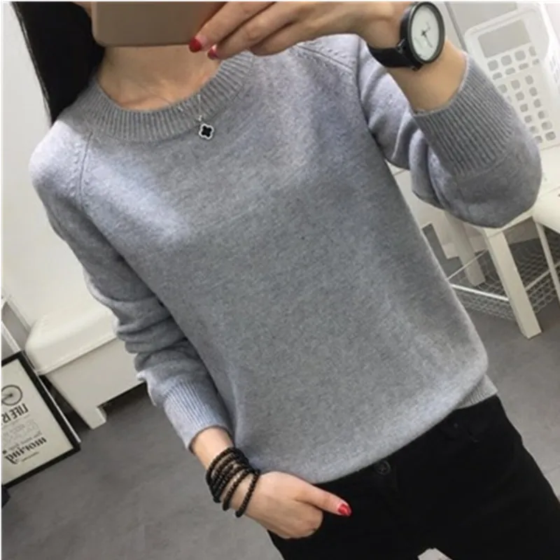 Женский короткий свитер свободного покроя Осень-зима 2020 черный и белый с круглым