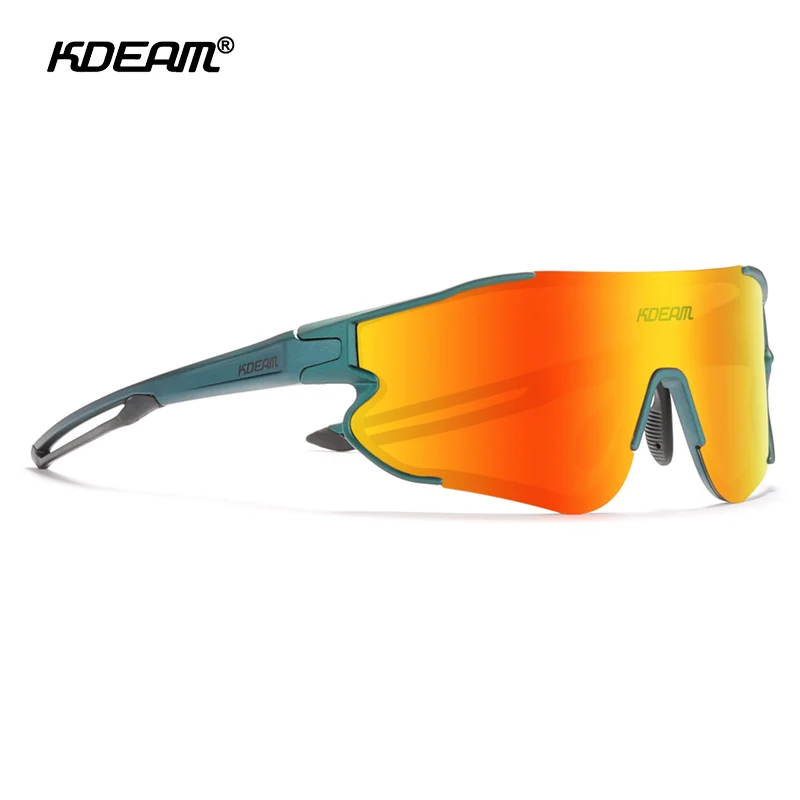 

New KDEAM Sport Polarized Sunglasses Windproof Goggle tr90 frame mirrored lens for men/women Soft Arm with Case KD0801