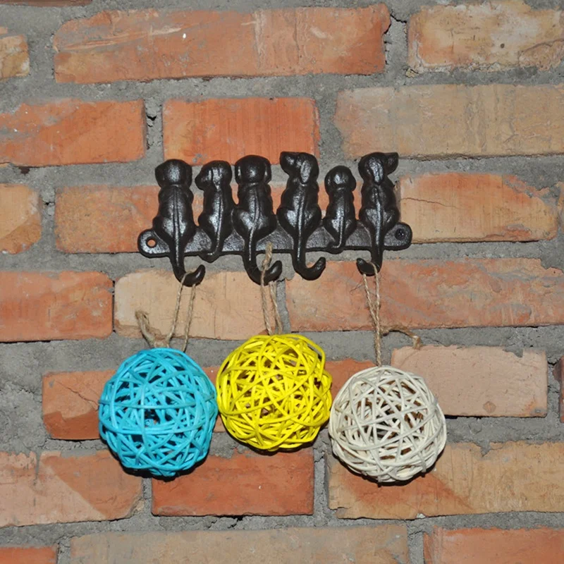 

Cast Iron Dog Door Key Hook Pastoral European Retro Wall Hanging Coat Creative Classical Room Decor