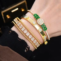 missvikki gorgeous luxury trendy stackable mix match bangle ring jewelry set for women important occasion party high quality