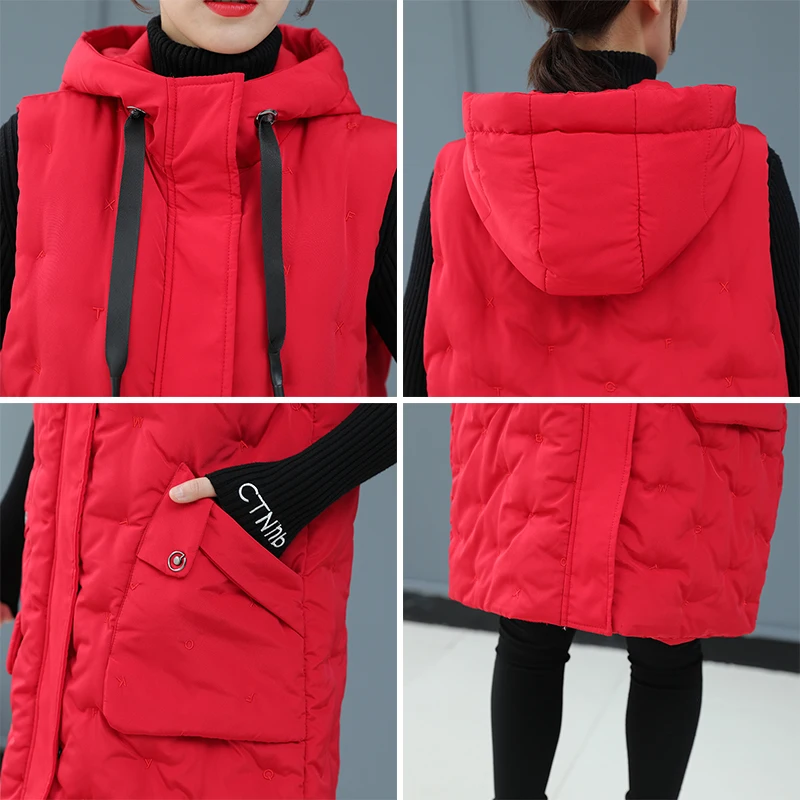 Жилет женский длинный на молнии куртка без рукавов с большими карманами