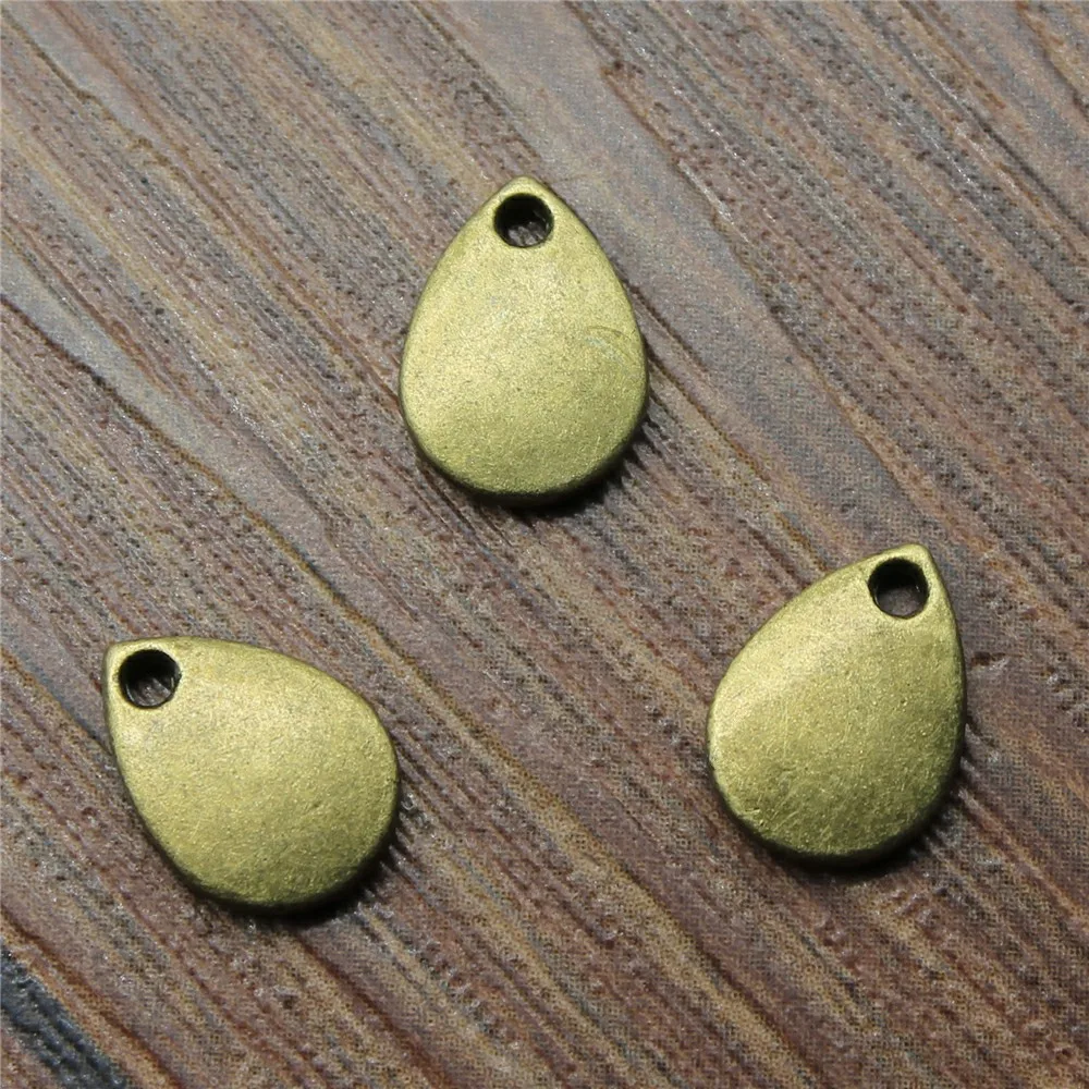 

40pcs 11x8mm Pendant Waterdrops Drops Teardrops Charm Pendants For Jewelry Making Antique Silver Color