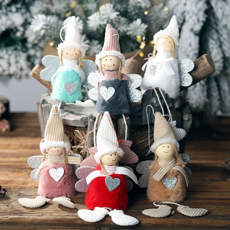 2020 Рождественское украшение кулон милый ангел плюшевая кукла для дома