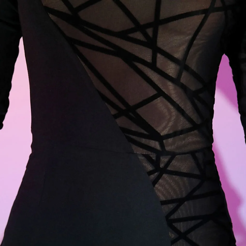 Женское платье для латинских танцев L9692 дизайнерское танцевальное с длинным