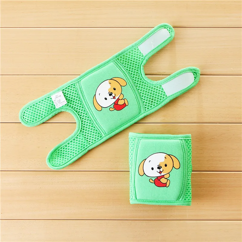 Puppy Green Наколенники для ползания для маленьких мальчиков и девочек с героями мультфильмов, Детские наколенники, безопасные сетчатые наколенники, гетры, детские гетры, подушка - Цвет: Puppy Green