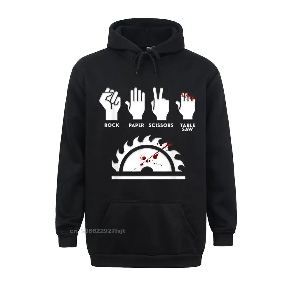 Rock Paper Scissors Table Saw Funny Carpenter Hoodie Tees Retro Group Cotton Mens Hooded Hoodies Summer