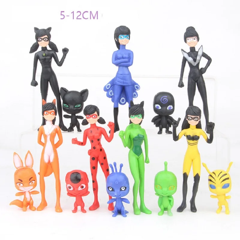 

Набор персонажей аниме 4-14, божья коровка, кошка, черная джугатовая игрушка, кукла, Подвижная кукла, милая детская игрушка, подарок на день ро...