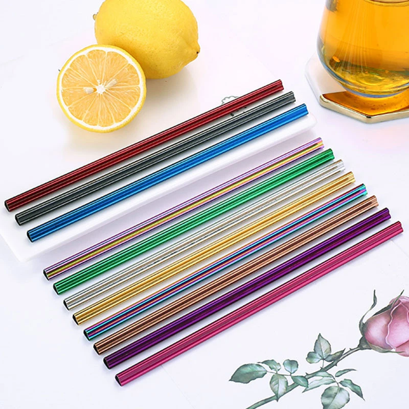 

1Pcs Drinking Straw Stainless Steel Heart-shaped Creative Reusable Classic Colorful Useful Milk Tea Beverage Drinking Straw