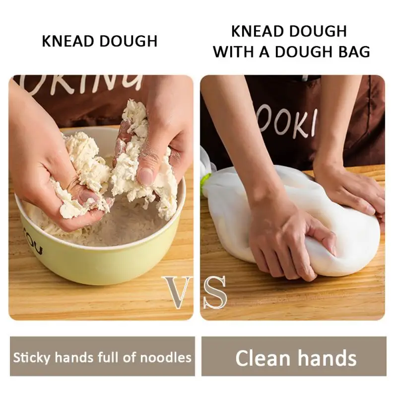 Reusable Cooking Pastry Tools Flour Kneading Bags Bakeware Kitchen Silicone Dough Mixing Bag Cocina Home | Дом и сад