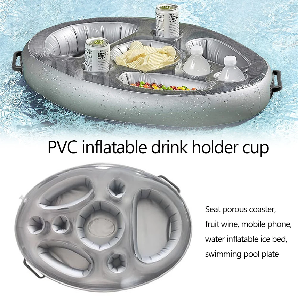 

Надувной держатель для напитков, инструменты для бассейна, держатель для стаканов из ПВХ, держатель для напитков, держатель для телефона, ох...