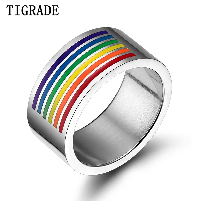 Новое поступление мужские и женские радужные кольца красочные лгбт из