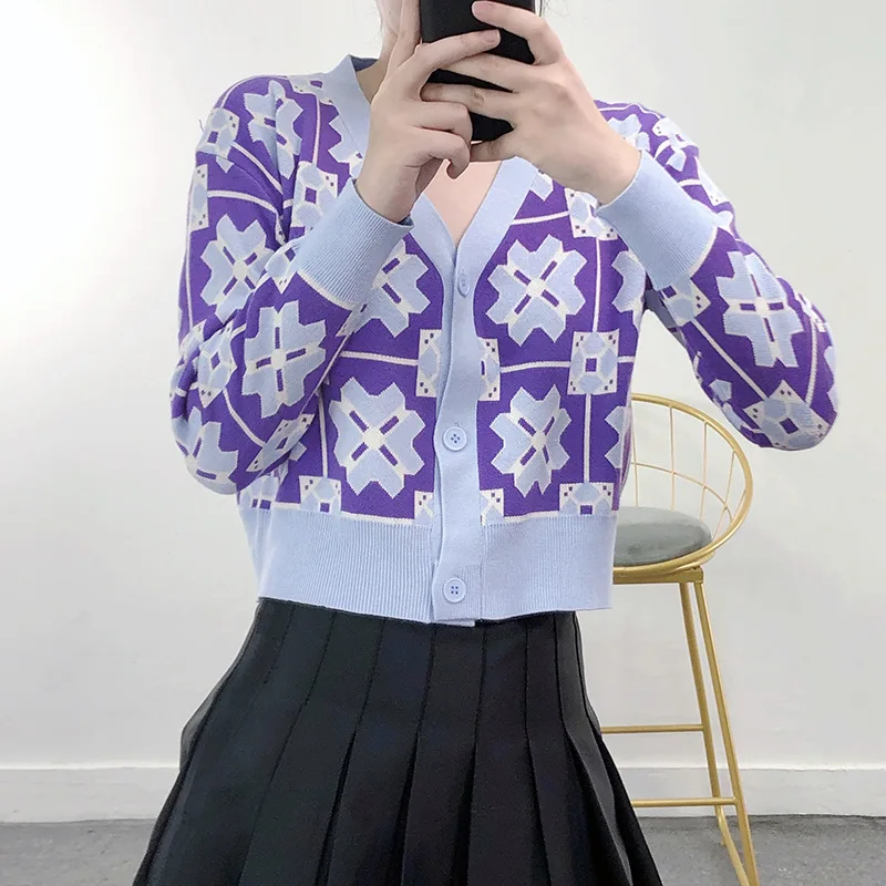 

Female Coat Sweater Women Early Autumn V Gets Outside Melting Girl Restore Ancient Ways Wears Tide Knit Cardigan Short Sweater