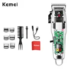 Kemei KM-NG108 USB прозрачная машина для стрижки волос электрический беспроводной триммер для волос парикмахерская профессиональная машинка для стрижки для мужчин
