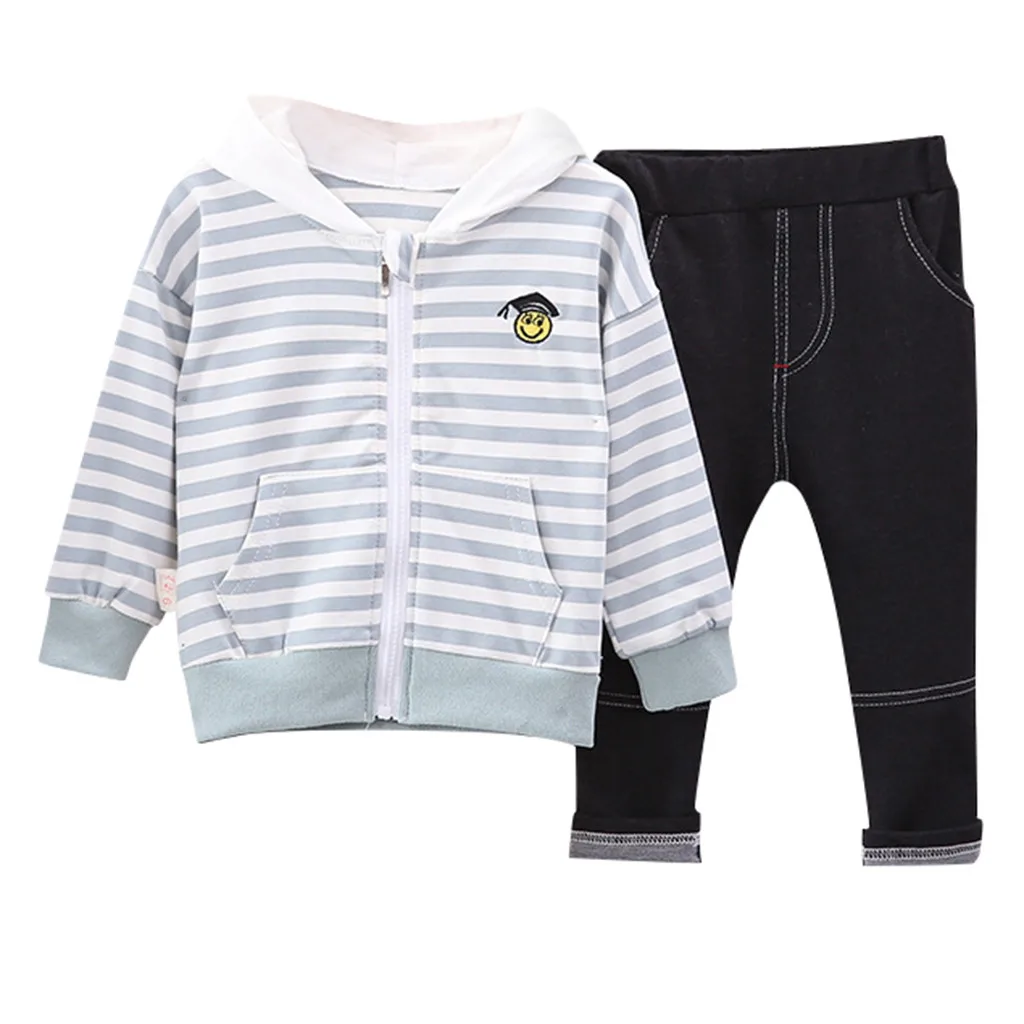 2 шт. детский хлопковый костюм с капюшоном длинным рукавом | Детская одежда и