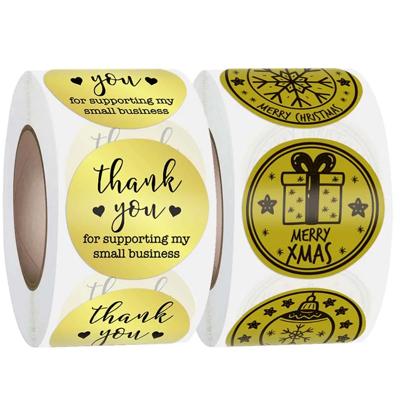 Золотистые круглые наклейки 500 шт. клейкие стикеры уплотнительные пакеты для