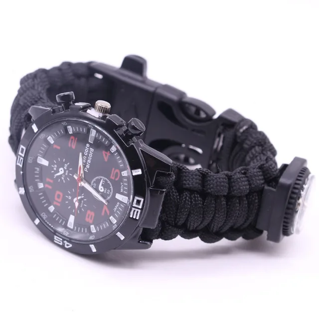 Многофункциональные браслеты 6 в 1 для мужчин и женщин Paracord часы с компасом