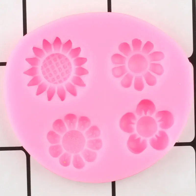 Силиконовая форма в виде подсолнечника шоколада Fondant (сахарная) формы цветка