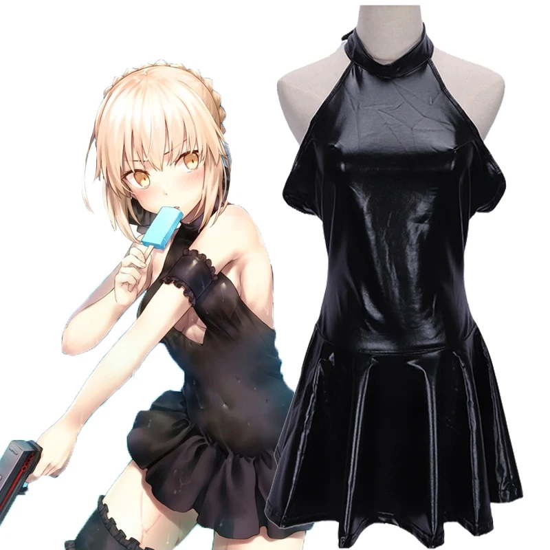 Fate Stay Night сабля для косплея Купальник женщин и девушек цельный латексный