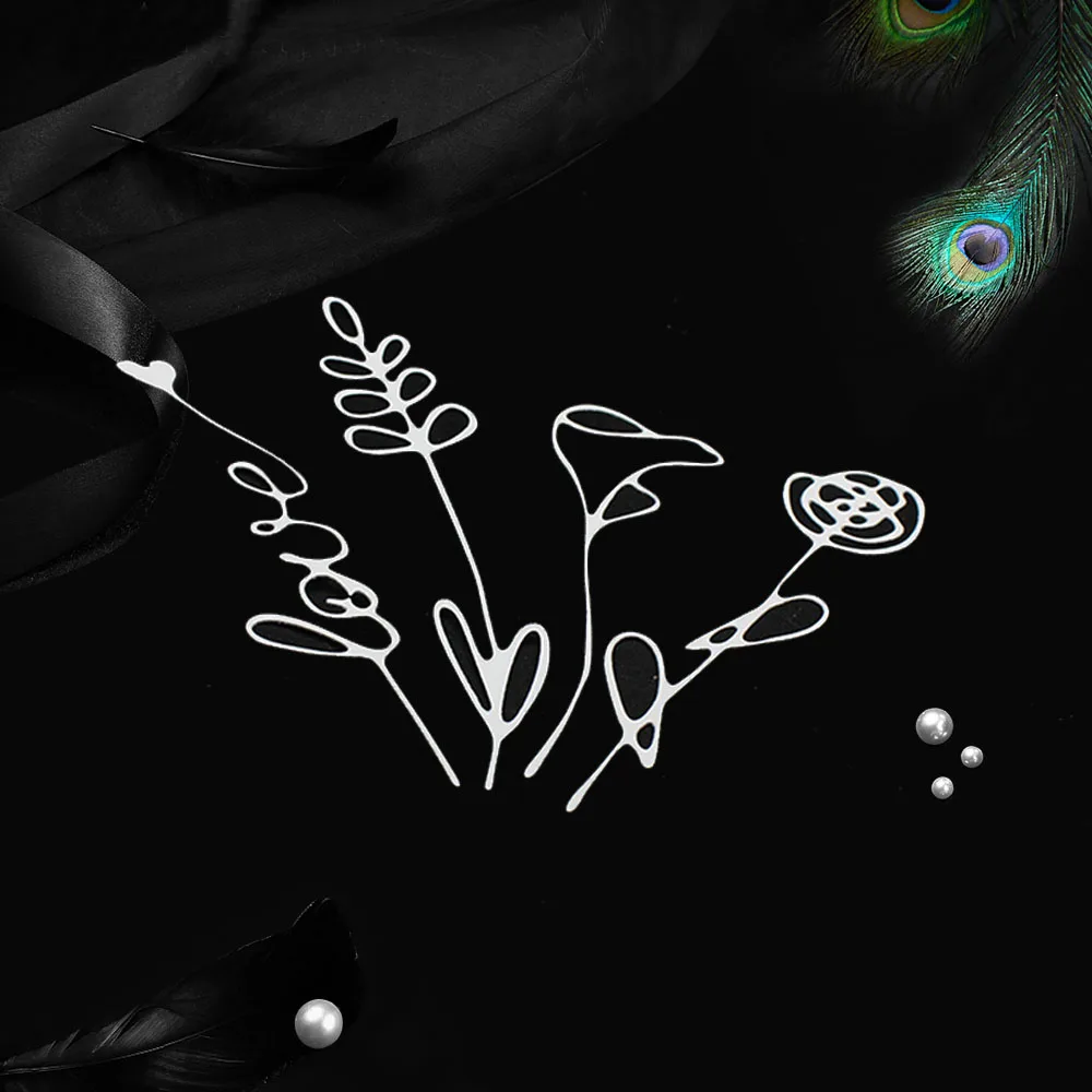 Металлические штампы 4 шт. для украшения цветов Листьев скрапбукинга бумаги