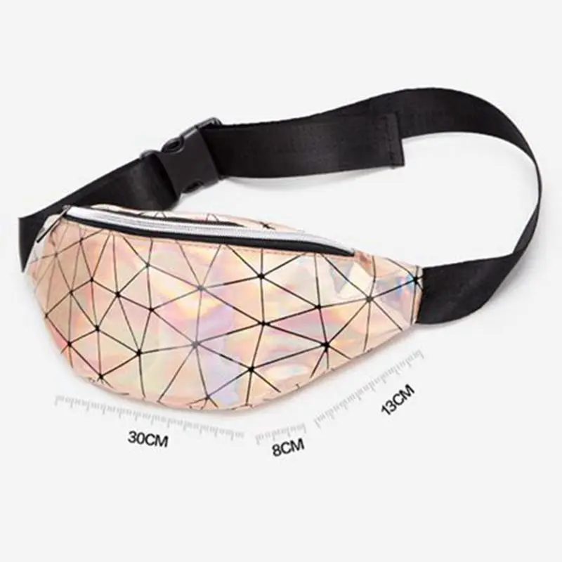 

2021 New Waterproof Laser Belt Bag Sports Lady Burglar Chest Bag PU Leather Crossbody Shoulder Bag Travel Organizer