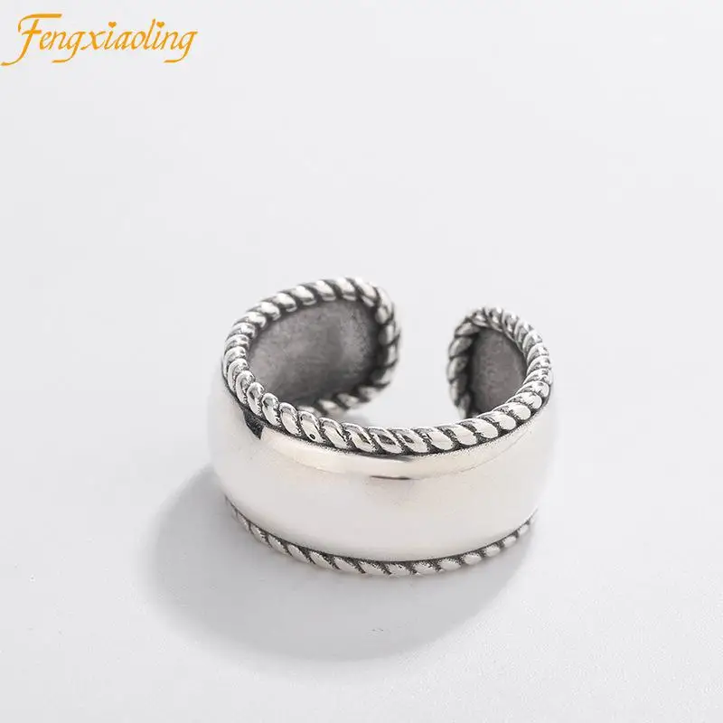 

Женское гладкое кольцо Fengxiaoling, 100% Настоящее серебро 925 пробы в стиле ретро, Изящные Ювелирные изделия, милые аксессуары, подарки для студент...