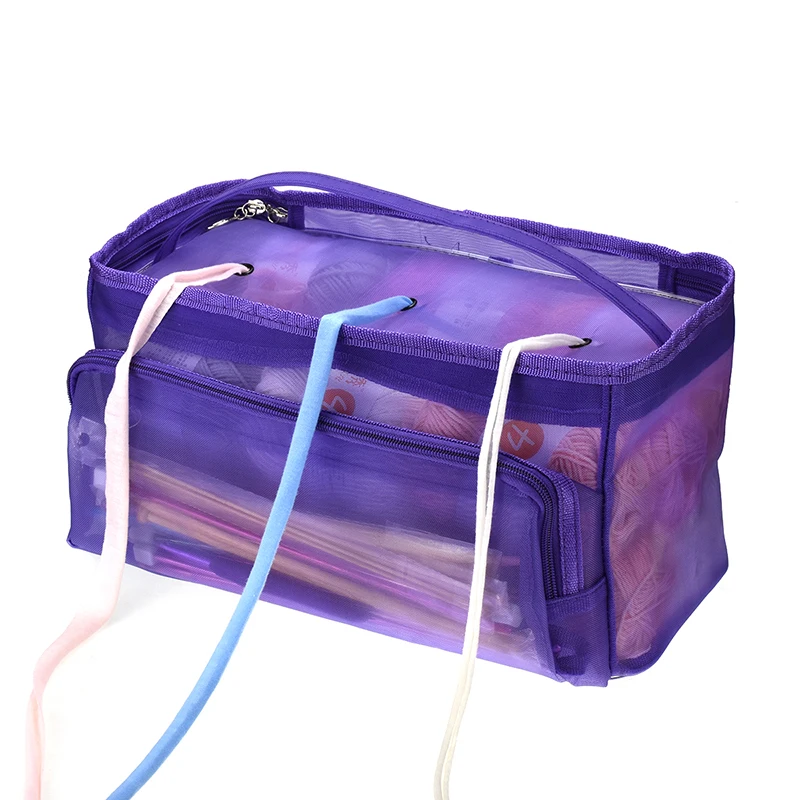 13.8*7.5*5.9 Inch Three Holes Mesh Storage Bag Case For Knitting Tools Woolen Yarn 3 Colors | Дом и сад